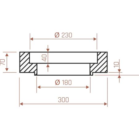Raccord de buse à embout, section 30 × 30, Ø 160, 180 ou 200 mm